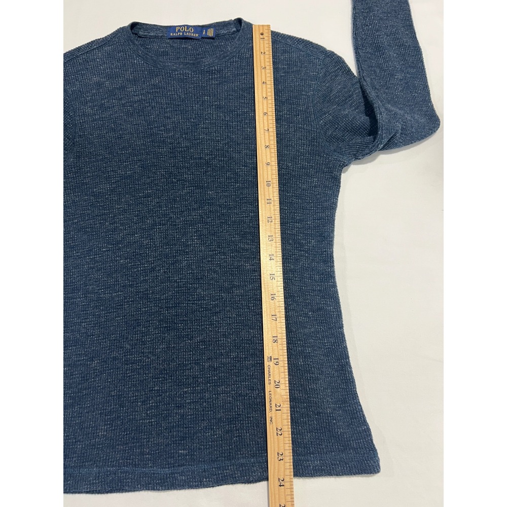 Polo Ralph Lauren Waffle Knit Thermal Mens Small Blue Pony Logo Shirt E06 - Picture 5 of 7